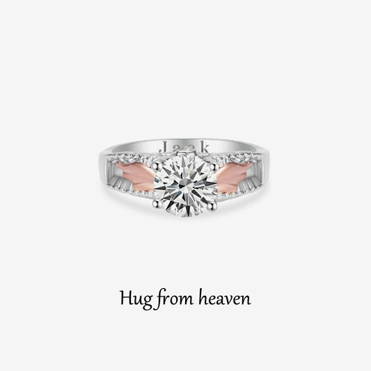 For Memorial - Hug From Heaven Wings Name Custom Ring
