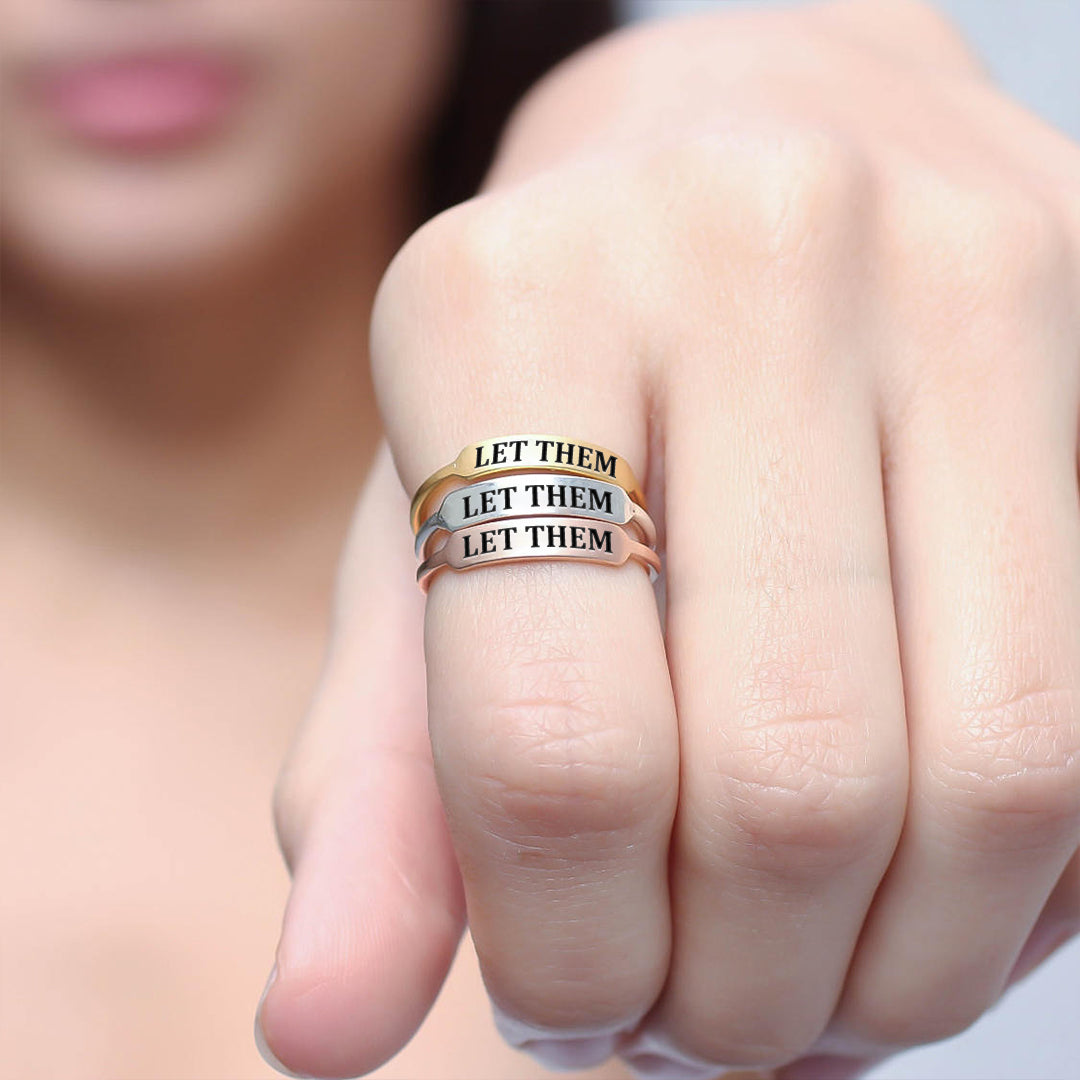 Let Them Dainty Bar Ring