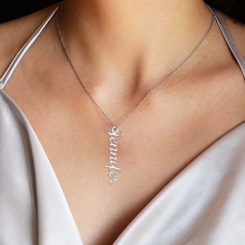 For Granddaughter - S925 I Am Always Here For You Vertical Name Custom Necklace