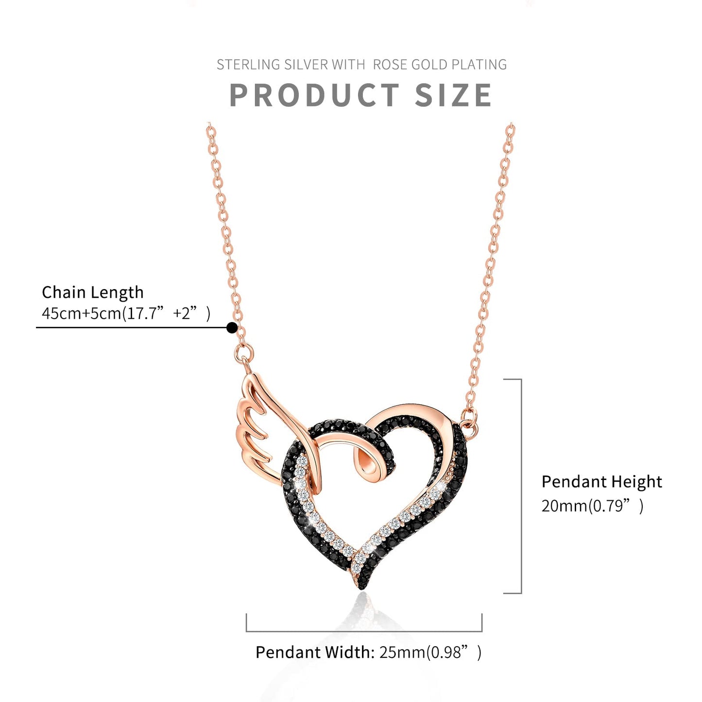 For Memorial - Life and Death Heart Wing Necklace