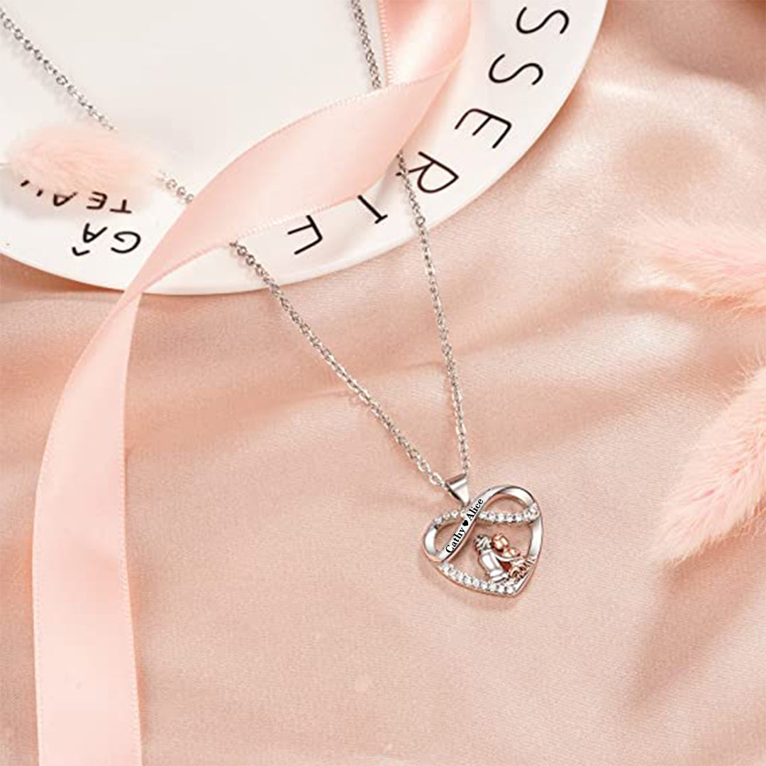 S925 Custom Name Grandma and Granddaughter Infinite Love Necklace
