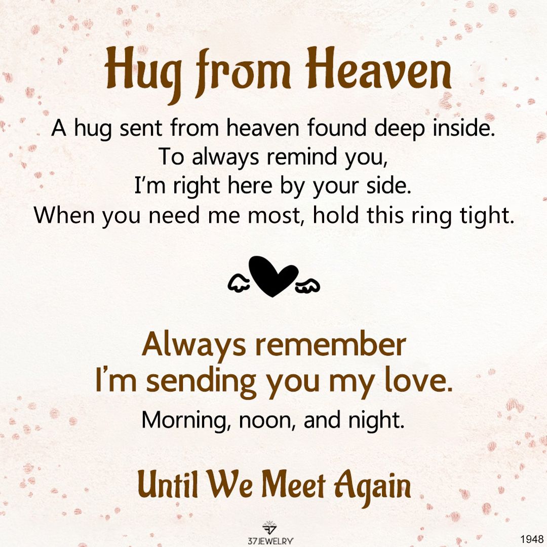 For Memorial - Hug From Heaven Wings Name Custom Ring