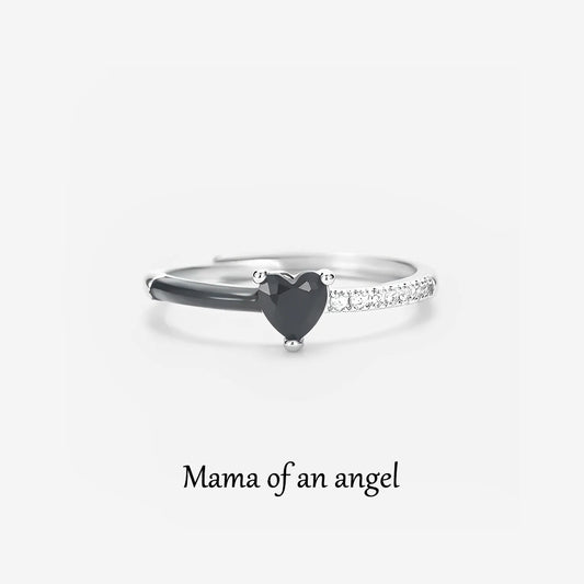 For Memorial - Mama Of An Angel Drip Glaze Half Ring