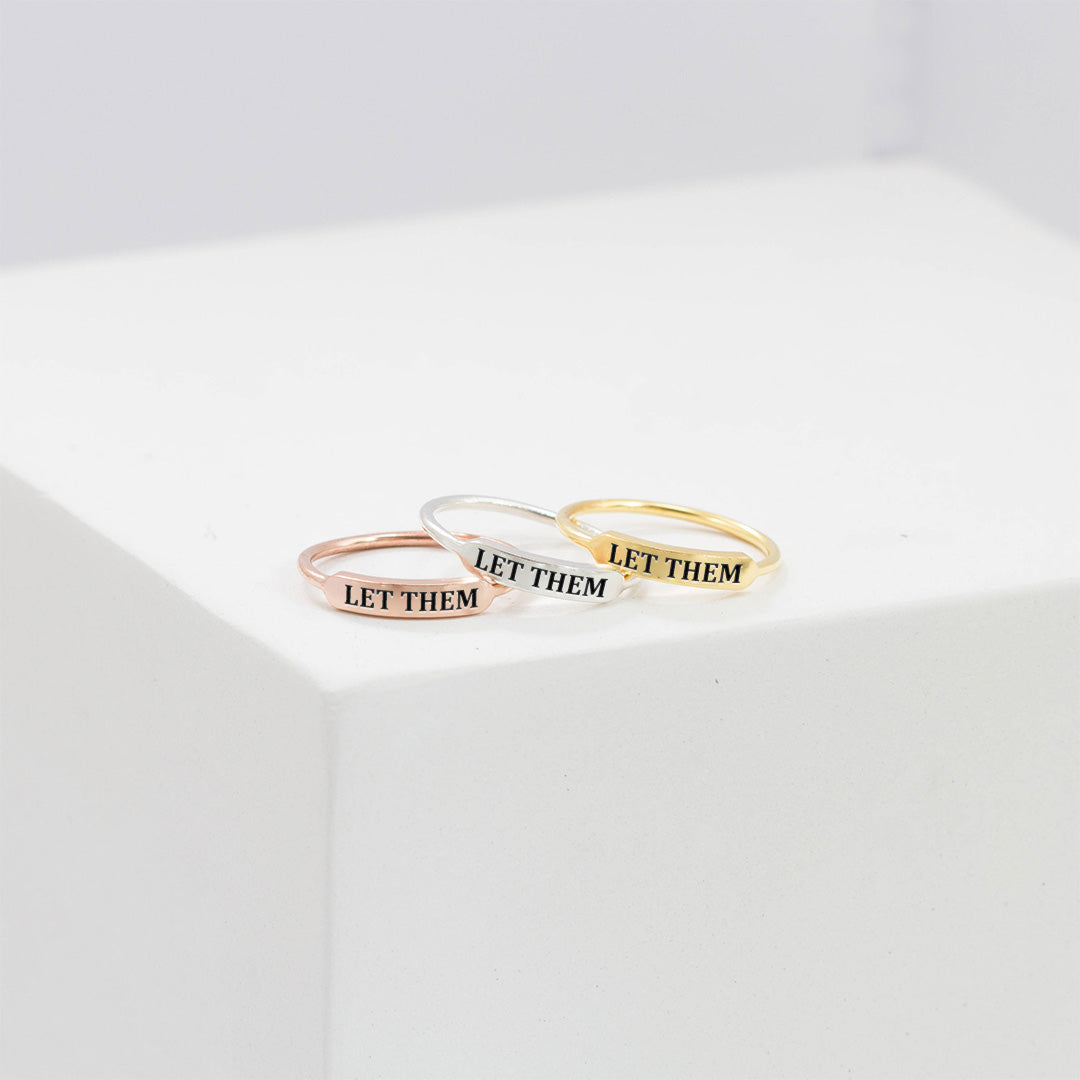 Let Them Dainty Bar Ring