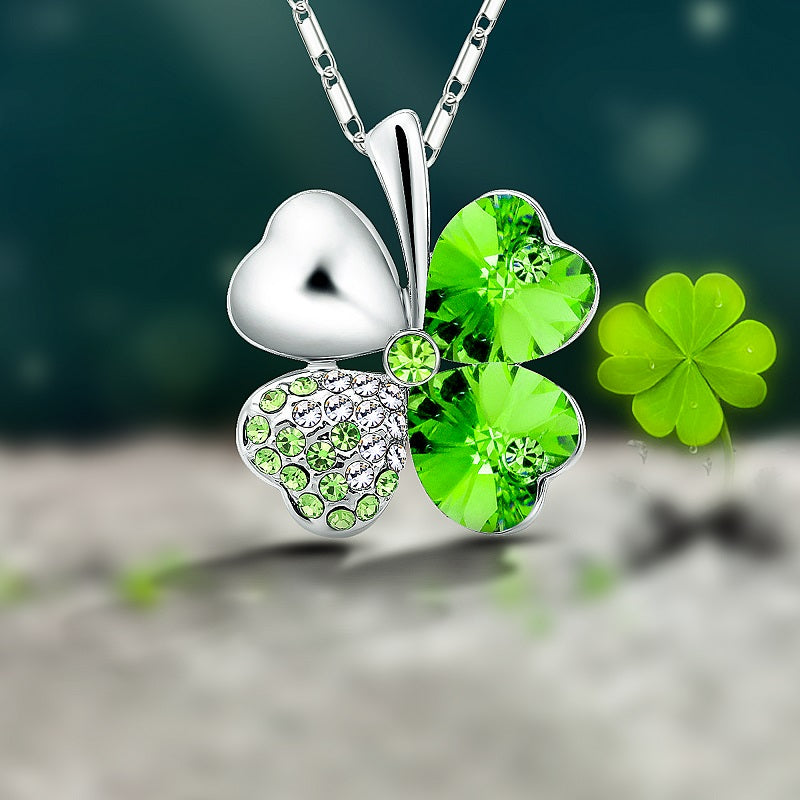 Irish By Blood American By Birth Patriot By Choice Four-Leaf Clover Necklace