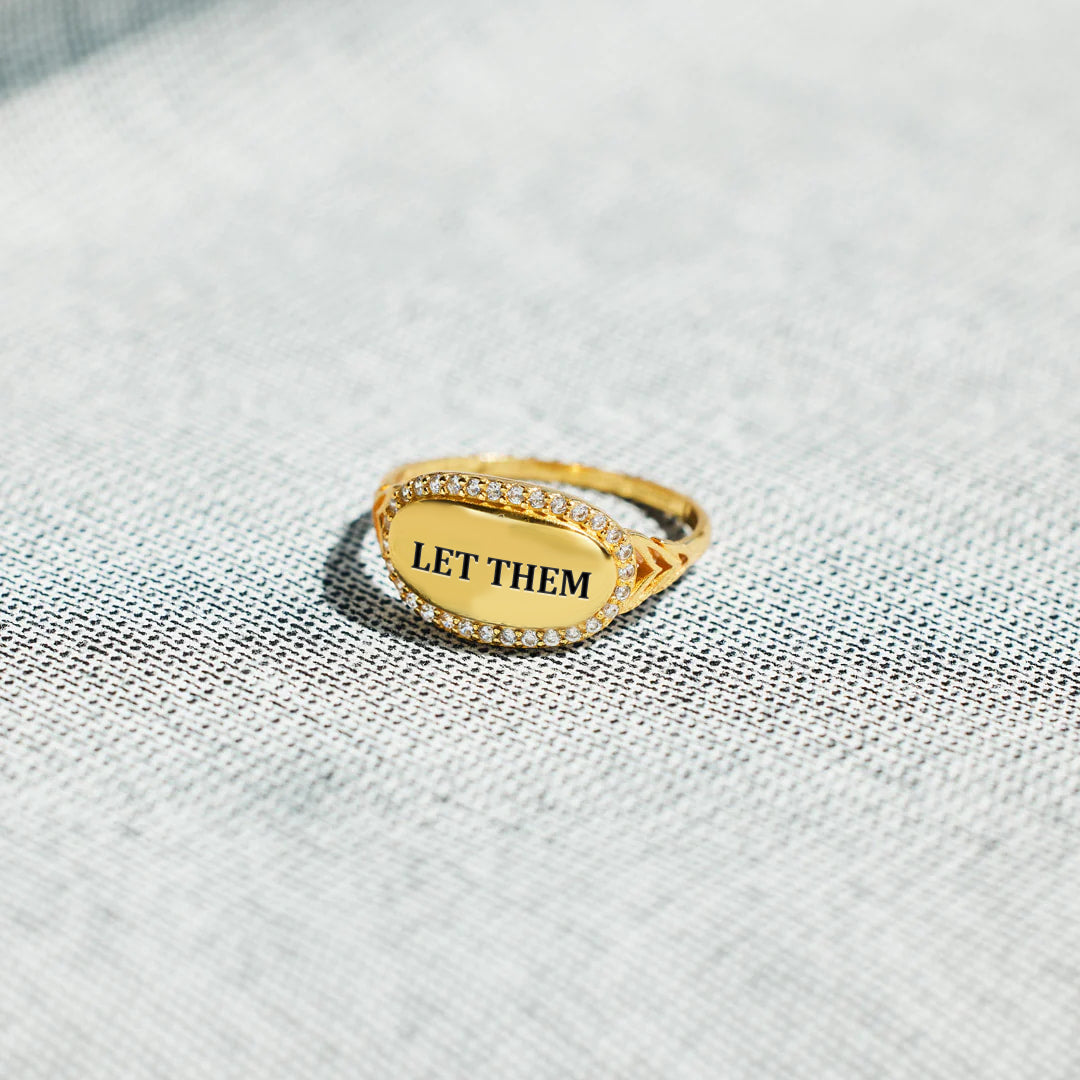 S925 Let Them Oval-shaped Ring