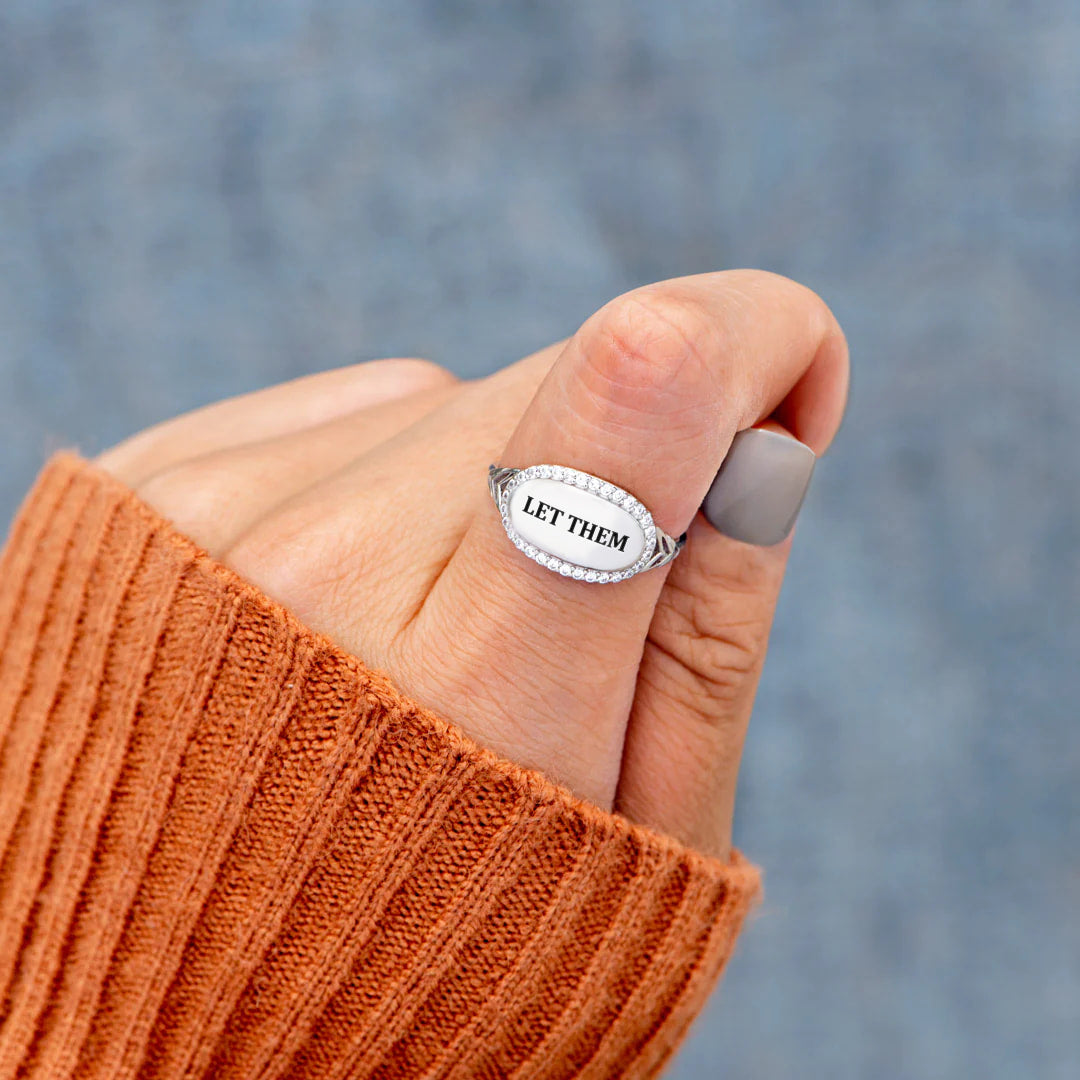 S925 Let Them Oval-shaped Ring