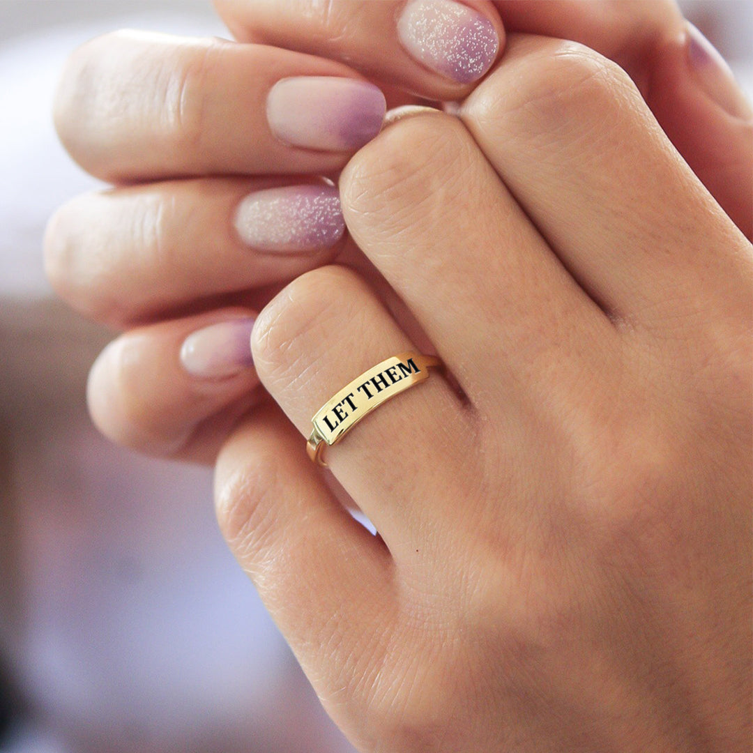 Let Them Dainty Bar Ring