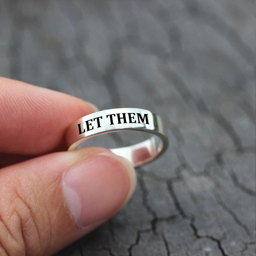 S925 Let Them Wide Band Ring