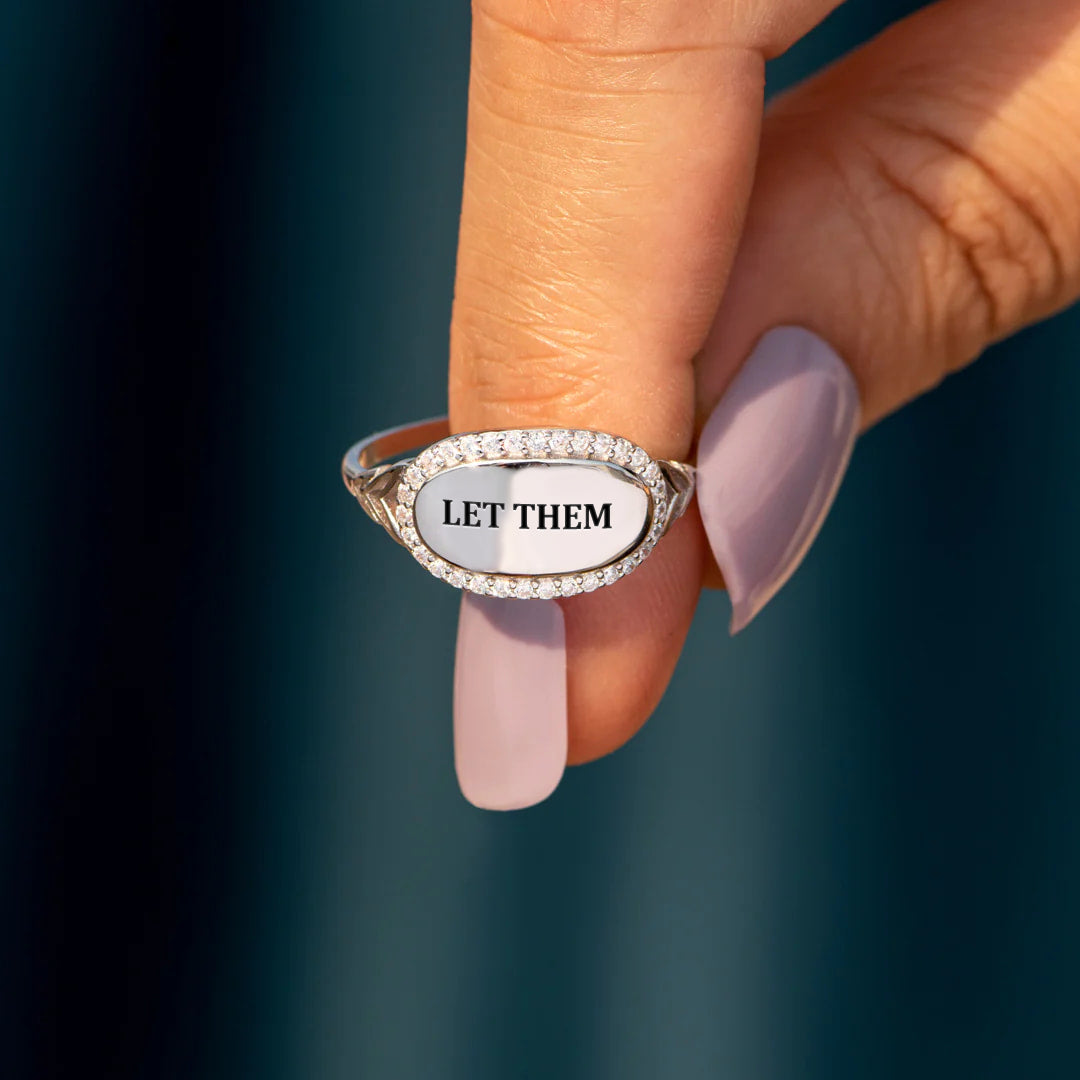 S925 Let Them Oval-shaped Ring