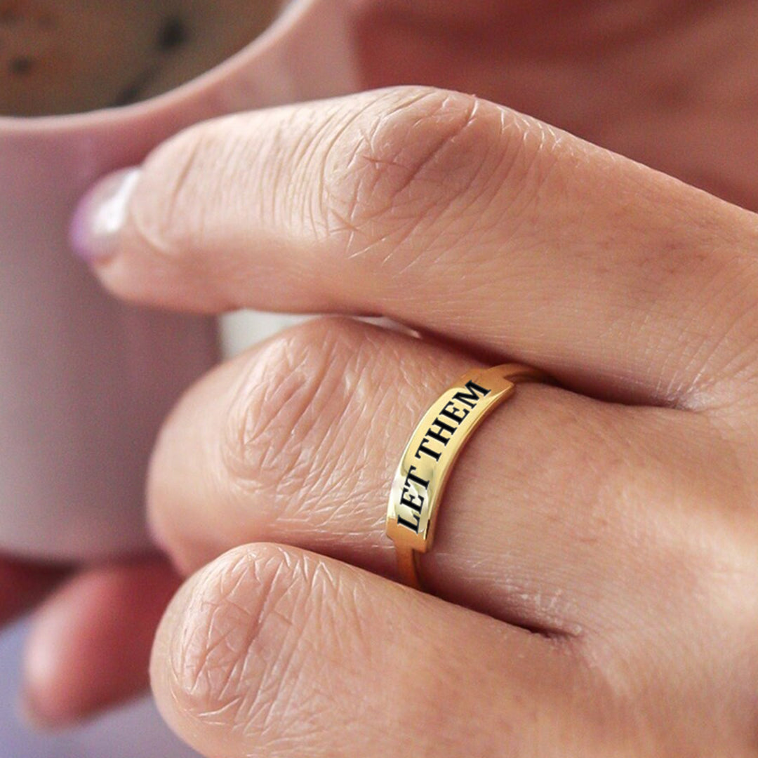 Let Them Dainty Bar Ring
