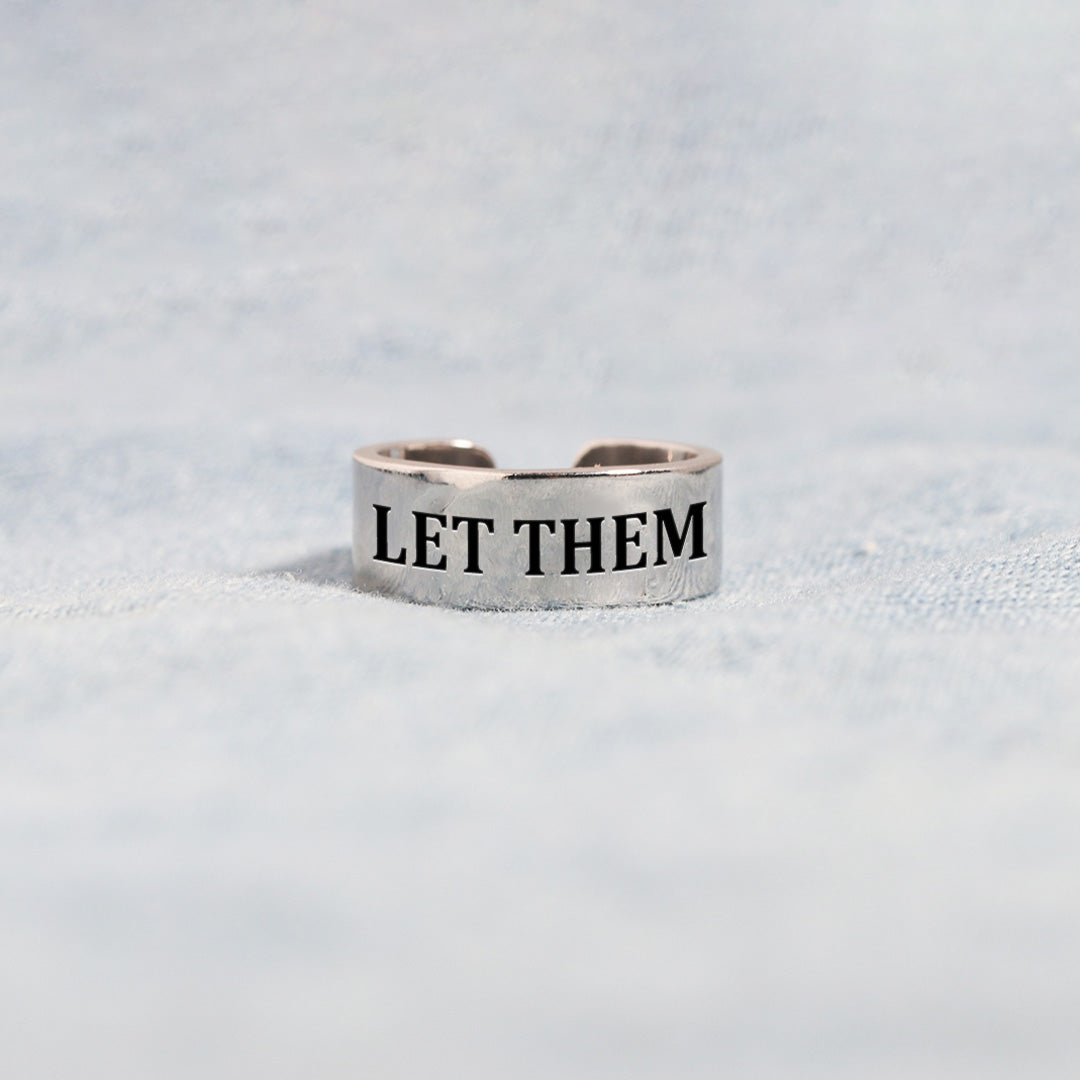S925 Let Them Wide Band Ring