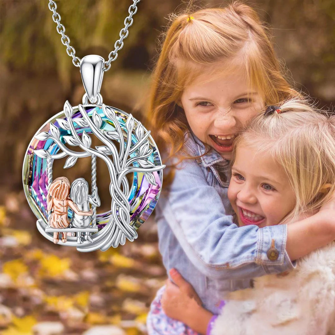 For Friend - S925 Thank You for Being My Unbiological Sister Tree of Life Sisters Necklace