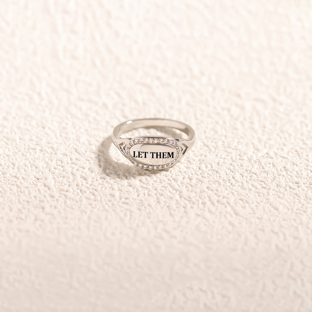 S925 Let Them Oval-shaped Ring