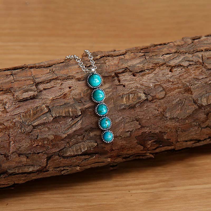 S925 Five-Point Turquoise Necklace