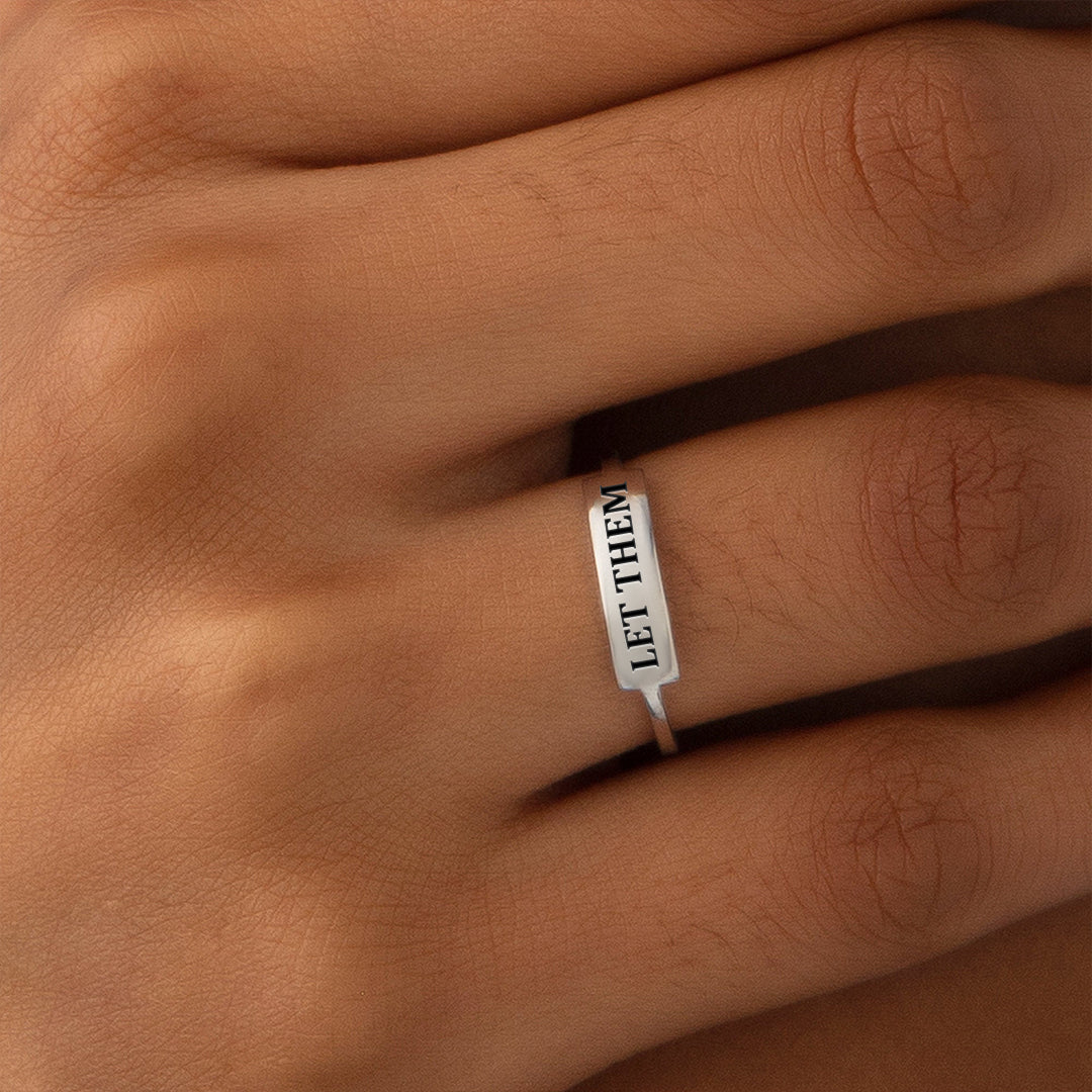 Let Them Dainty Bar Ring