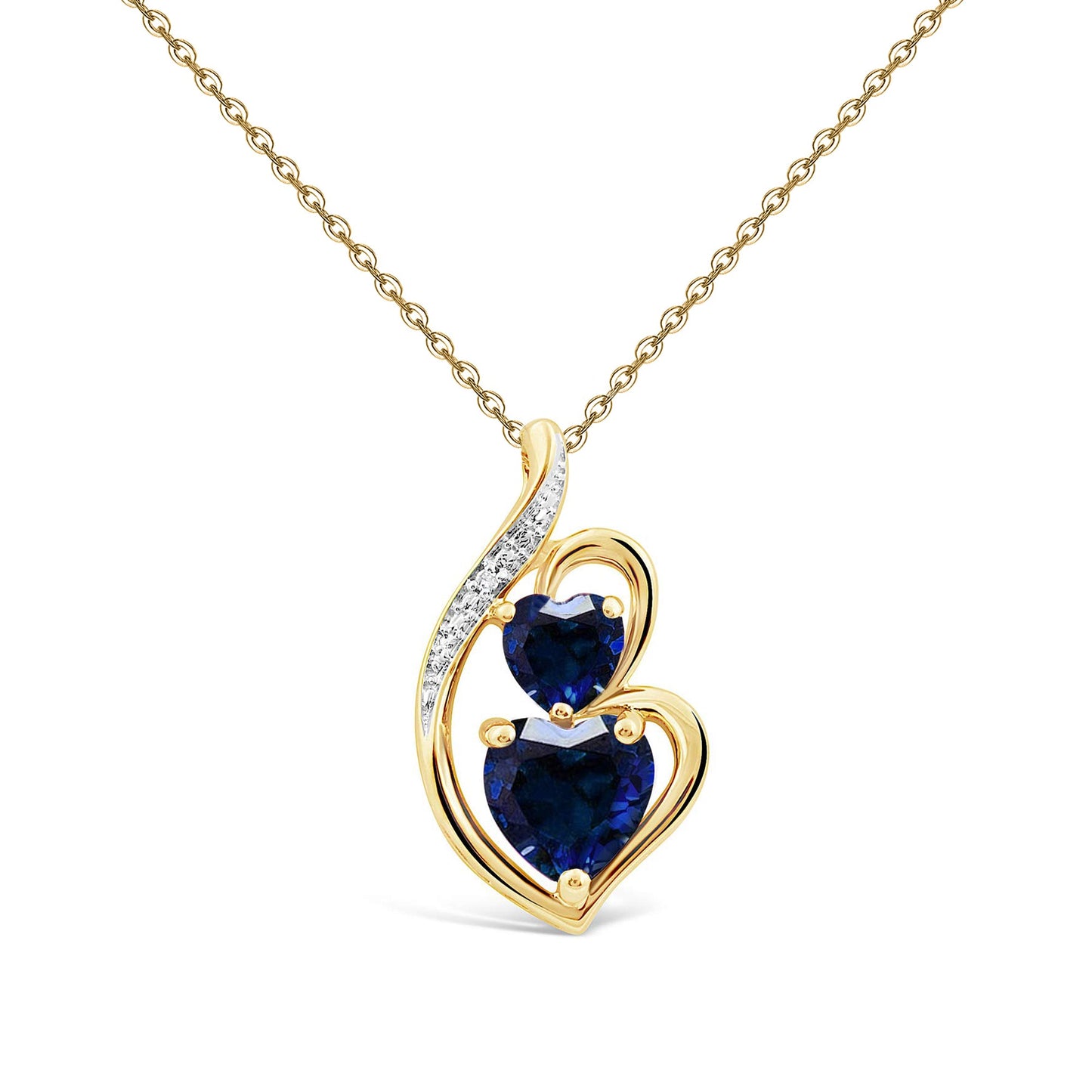 For Daughter - S925 The Love Between Mother and Daughter is Forever Blue Hearts Necklace
