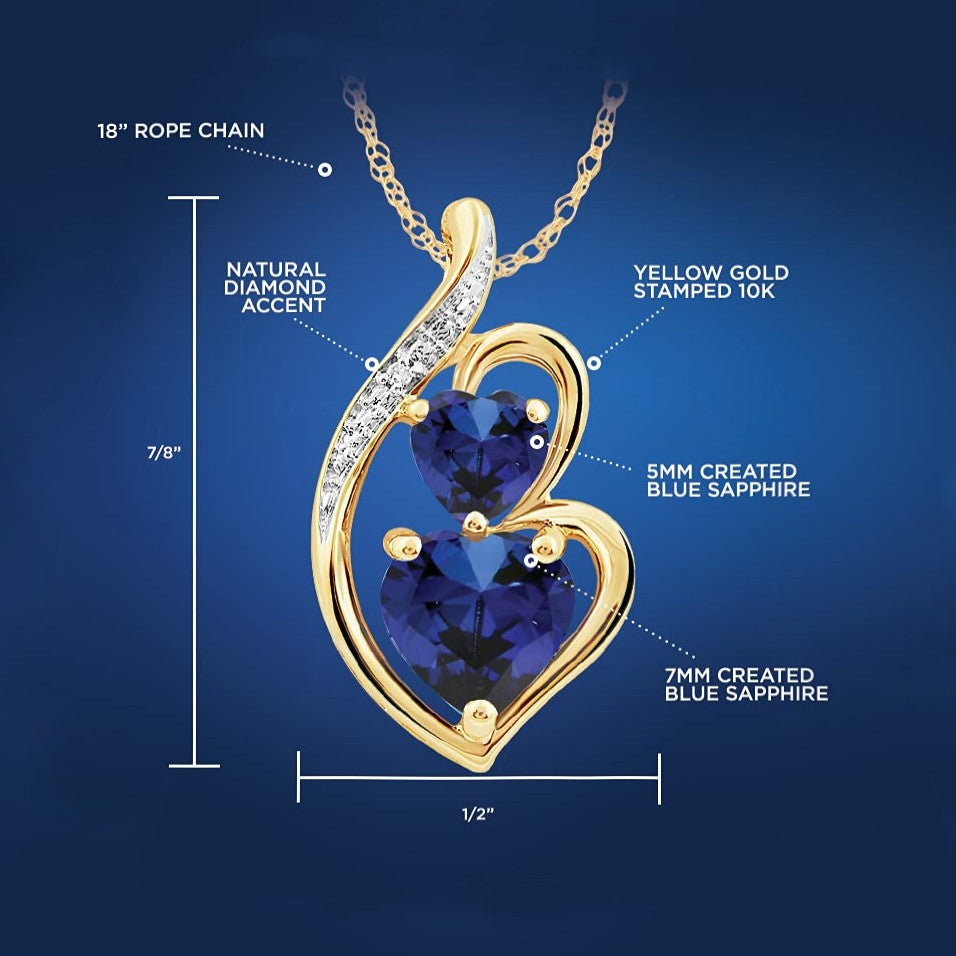 For Daughter - S925 The Love Between Mother and Daughter is Forever Blue Hearts Necklace