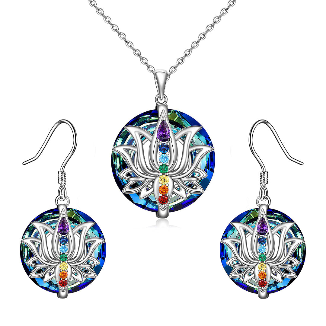 S925 Move on Colorful Lotus Necklace