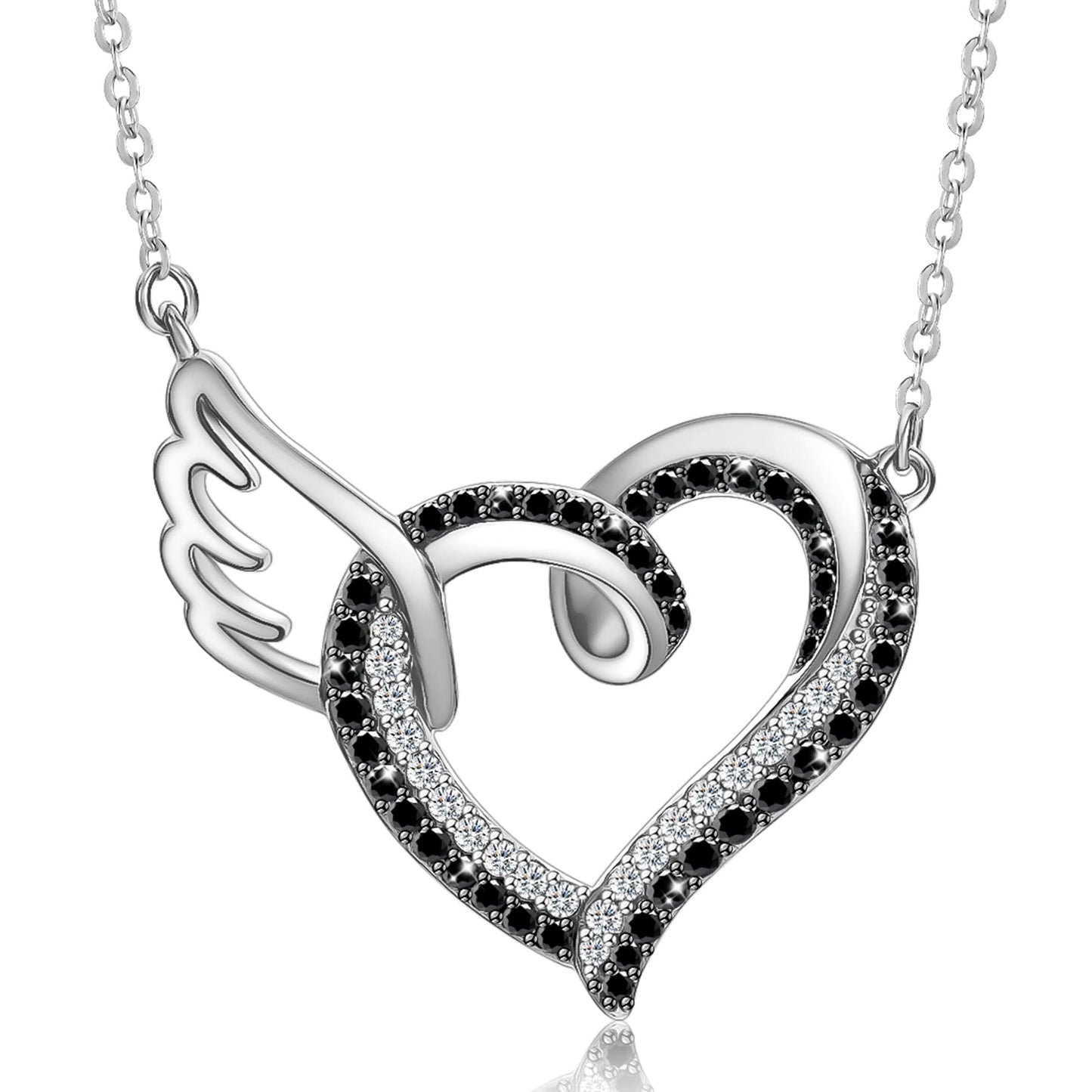 For Memorial - Life and Death Heart Wing Necklace