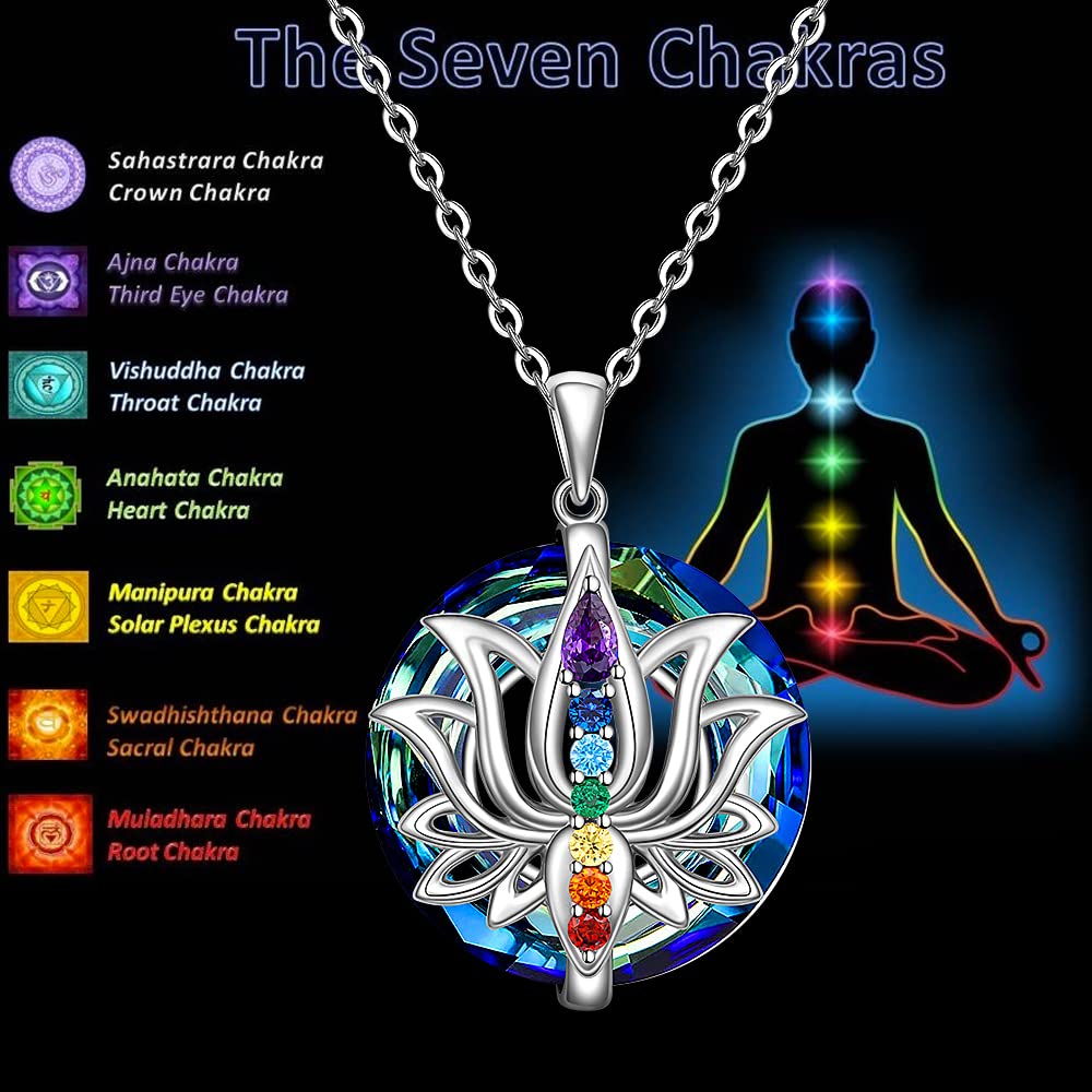 S925 Move on Colorful Lotus Necklace