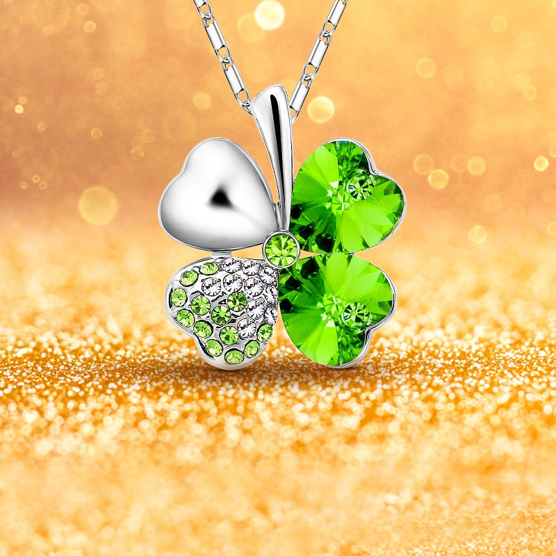 Irish By Blood American By Birth Patriot By Choice Four-Leaf Clover Necklace